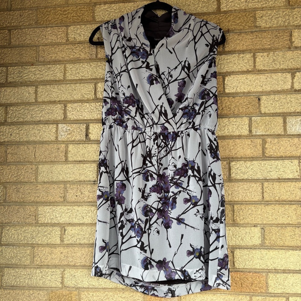 Kensie White Dress with Purple Floral Print
